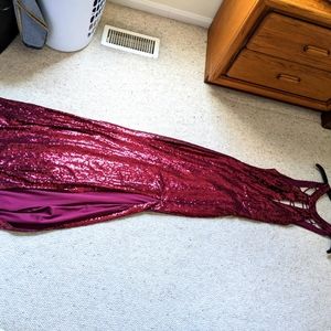 Formal red sequin gown